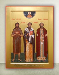 Икона «Иоанн Милостивый, Филарет Милостивый и Алексий человек Божий» Лесосибирск