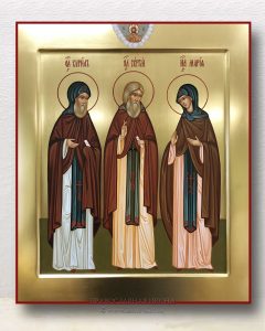 Икона «Кирилл, Мария и Сергий Радонежские, преподобные» Лесосибирск